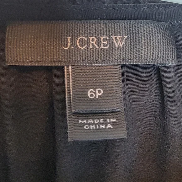 J.CREW Silk Ruffle High Neck Black Blouse Women's 6P Long Sleeves Ruffle Cuffs - Picture 6 of 11